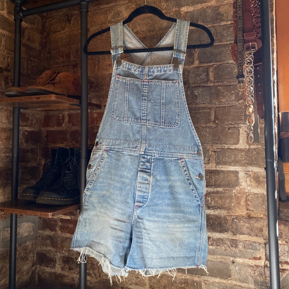 Free People Raw Hem Short Overalls / Shortalls / Romper - Size 26